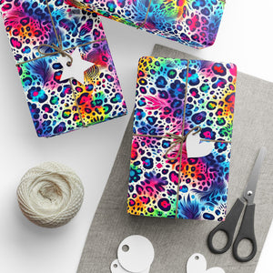 Bespattered Facade Colorful Animal Print Wrapping Paper | Three Sizes | Glossy or Matte