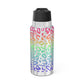 Bespattered Facade Bright Rainbow Leopard Insulated Gator Flip-Top Stainless-Steel Tumbler 32oz