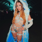 Long LED Light Up Faux Fur Coat