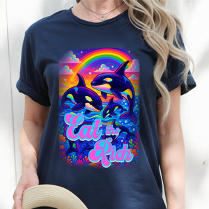 Bespattered Facade Whimsical "Eat the Rich" Orcas Unisex Softstyle T-Shirt