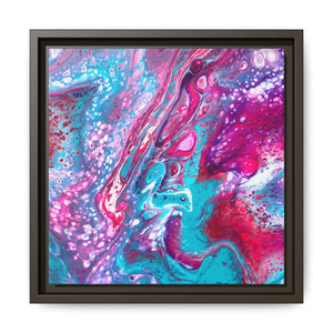 Bespattered Facade Fluid Art Abstract Painting Framed Canvas Art Print | 4 Frame Colors | Multiple Sizes