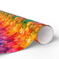 Bespattered Facade Rainbow Ink Circles Wrapping Paper | Three Sizes | Glossy or Matte