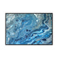Bespattered Facade Blue Marble Framed Canvas Art Print | 3 Frame Colors | Multiple Sizes