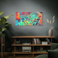 Bespattered Facade Rainbow Rings Stretched Matte Canvas Art Prints | Multiple Sizes