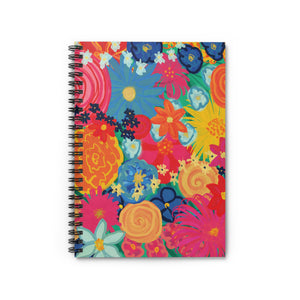 Bespattered Facade Bold Florals Spiral Notebook - Lined Pages