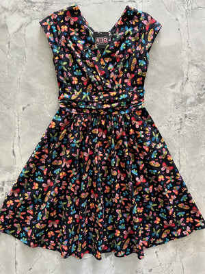 Colorful Butterflies Greta Dress - Small only, 1 left!