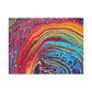 Bespattered Facade Rainbow Rings Stretched Matte Canvas Art Prints | Multiple Sizes