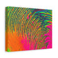 Bespattered Facade Neon Puddle Stretched Matte Canvas Art Prints | Multiple Sizes