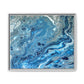 Bespattered Facade Blue Marble Framed Canvas Art Print | 3 Frame Colors | Multiple Sizes