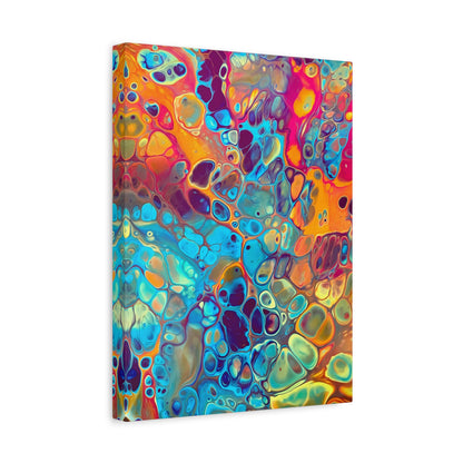 Bespattered Facade Fluid Art Abstract Painting Stretched Matte Canvas Art Prints | Multiple Sizes