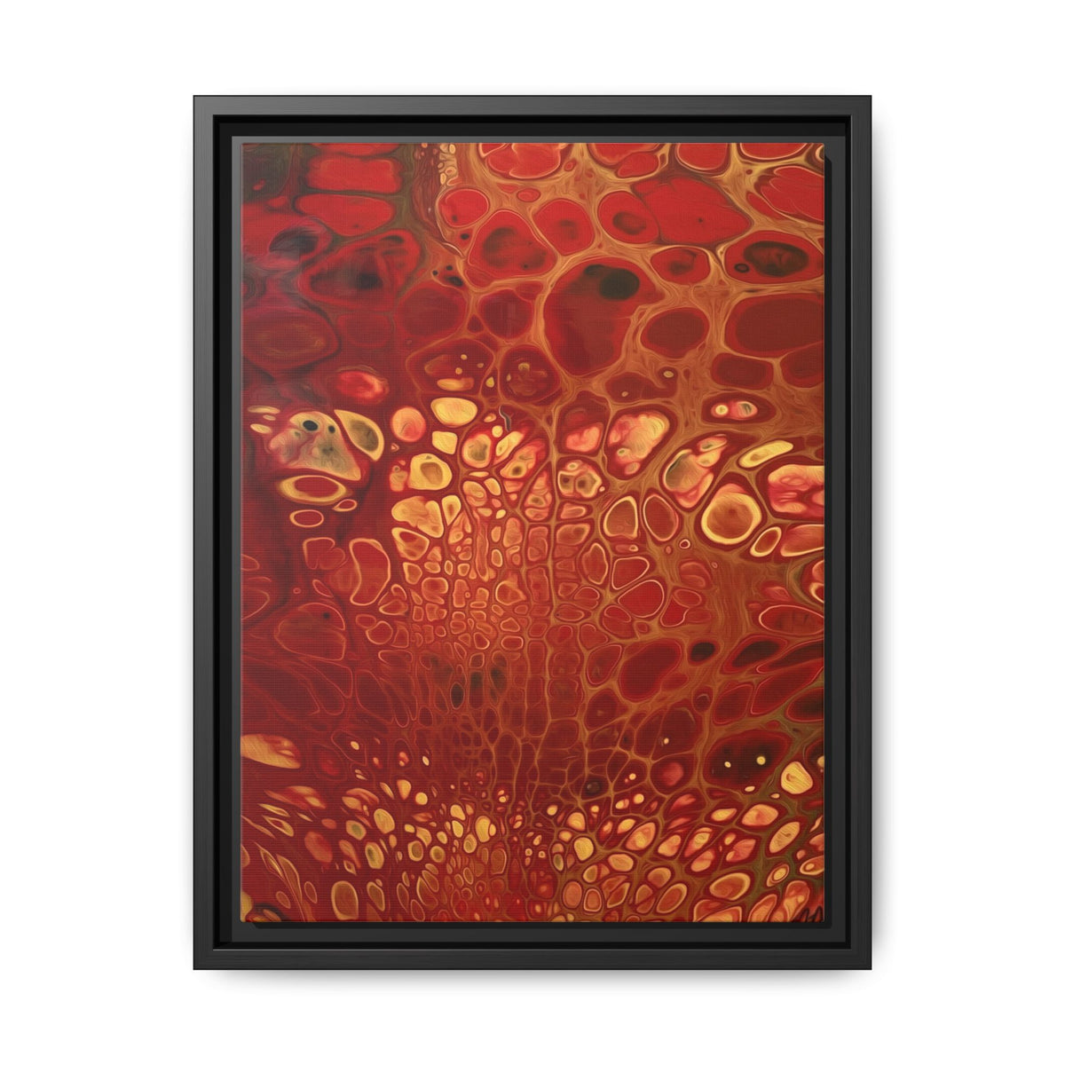 Bespattered Facade Fluid Art Abstract Painting Framed Canvas Art Print | 4 Frame Colors | Multiple Sizes