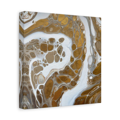 Bespattered Facade Fluid Art Abstract Painting Stretched Matte Canvas Art Prints | Multiple Sizes