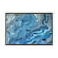 Bespattered Facade Blue Marble Framed Canvas Art Print | 3 Frame Colors | Multiple Sizes