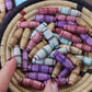Grooved Barrel Carved Bone Beads, 10x25mm