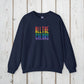 Bespattered Facade "All the Colors" Rainbow Block Embroidered Crewneck Sweatshirt