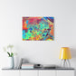 Bespattered Facade Rainbow Rings Stretched Matte Canvas Art Prints | Multiple Sizes