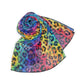 Bespattered Facade Rainbow Watercolor Leopard Poly Scarf (2 sizes)