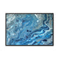 Bespattered Facade Blue Marble Framed Canvas Art Print | 3 Frame Colors | Multiple Sizes