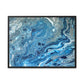 Bespattered Facade Blue Marble Framed Canvas Art Print | 3 Frame Colors | Multiple Sizes