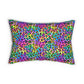 Bespattered Facade Candy Coated Neon Leopard Lumbar Throw Pillow