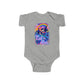 Bespattered Facade Rainbow Eat the Rich Orcas Colorful Retro Infant Fine Jersey Bodysuit