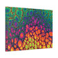 Bespattered Facade Neon Butterfly Stretched Matte Canvas Art Prints | Multiple Sizes