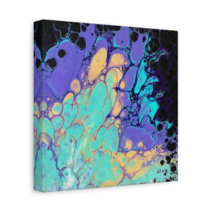 Bespattered Facade Fluid Art Abstract Painting Stretched Matte Canvas Art Prints | Multiple Sizes