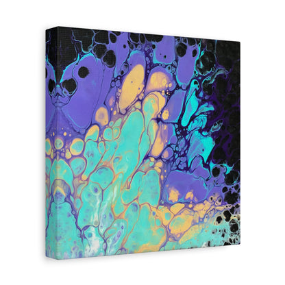 Bespattered Facade Fluid Art Abstract Painting Stretched Matte Canvas Art Prints | Multiple Sizes