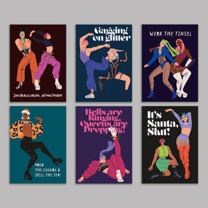 Drag Queen Christmas Greeting Cards, Set of 24