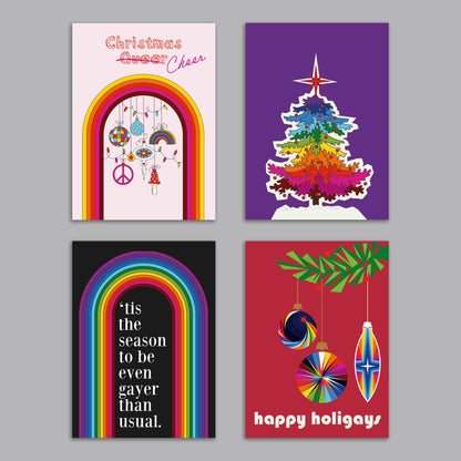 Rainbow Holiday Greeting Cards, Set of 24