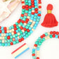 European Summer Bone Spacer Beads: 5mm Rounds in Red, Turquoise, White