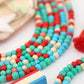 European Summer Bone Spacer Beads: 5mm Rounds in Red, Turquoise, White