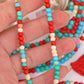 European Summer Bone Spacer Beads: 5mm Rounds in Red, Turquoise, White