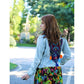 One-of-a-Kind Embroidered Tween Flower Denim Fringe Jacket - Thailand
