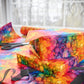 Bespattered Facade Rainbow Ink Circles Wrapping Paper | Three Sizes | Glossy or Matte