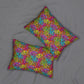 Bespattered Facade Neon Rainbow Leopard Lumbar Throw Pillow