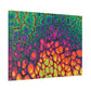 Bespattered Facade Neon Butterfly Stretched Matte Canvas Art Prints | Multiple Sizes