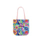 Bespattered Facade Colorful Flowers Canvas Tote Bag | 3 Sizes and 5 Strap Colors