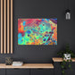 Bespattered Facade Rainbow Rings Stretched Matte Canvas Art Prints | Multiple Sizes