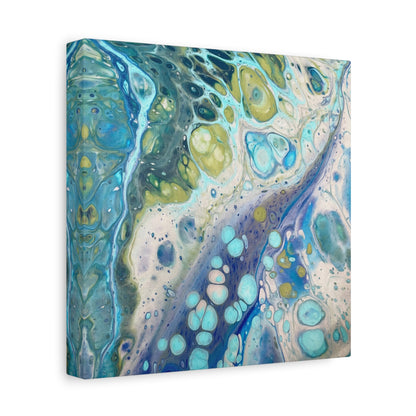 Bespattered Facade Fluid Art Abstract Painting Stretched Matte Canvas Art Prints | Multiple Sizes