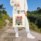 Bespattered Facade "Don't Tell Me to Smile" Floral Canvas Tote Bag Reusable Carryall