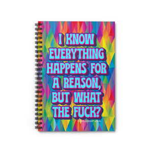 Bespattered Facade Rainbow "WTF" Spiral Notebook - Lined Pages