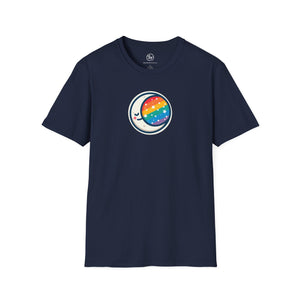Bespattered Facade Rainbow Moon and Stars Unisex Softstyle T-Shirt