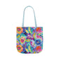 Bespattered Facade Colorful Flowers Canvas Tote Bag | 3 Sizes and 5 Strap Colors