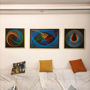 String Art DIY Kit - Dynamic Helix. Wizardi Geometry Nail Painting F07-M12-2-DHGG29223