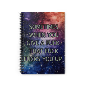 Bespattered Facade Rainbow "Give a F*ck" Spiral Notebook - Lined Pages