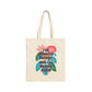 Bespattered Facade "I've Menaced Before" Floral Canvas Tote Bag Reusable Carryall