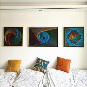 String Art DIY Kit - Teardrop. Wizardi Geometry Nail Painting F07-M12-2-DHGG29214