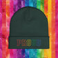 Bespattered Facade Rainbow Proud LGBTQ+ Pride Embroidered Knit Beanie