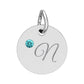 CUSTOM Birthstone Circle Charm — Personalized Initial Necklace Pendant